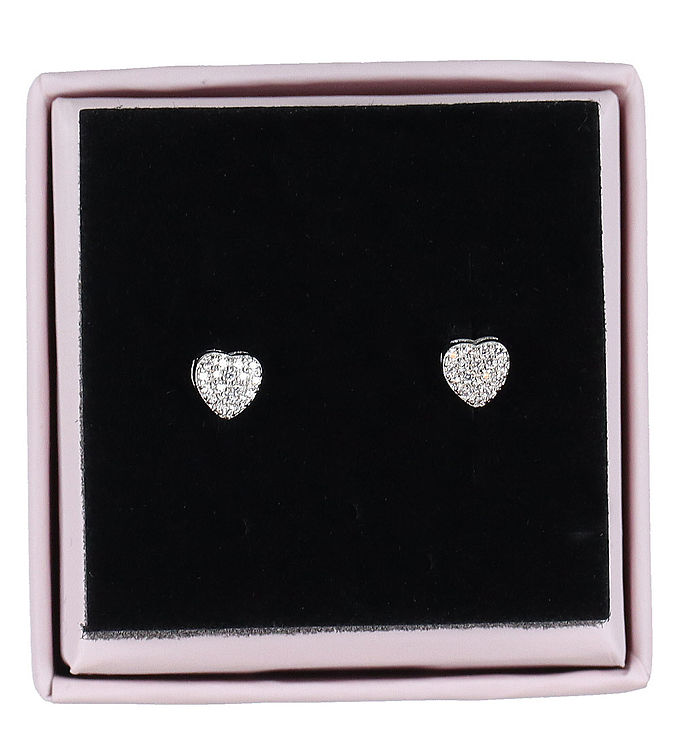 MillaVanilla Øreringe - Hjerte Glitter - Sølv