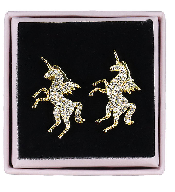 MillaVanilla Øreringe - Enhjørning - Guld/Klar