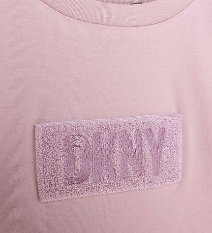 DKNY T-shirt - Cropped - Lilla m. Frotté DKNY T-shirt - Cropped - Lilla m. Frotté