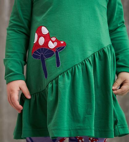 Freds World Kjole - Mushroom - Earth Green m. Rød Freds World Kjole - Mushroom - Earth Green m. Rød