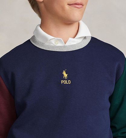 Polo Ralph Lauren Bluse - Navy m. Bordeaux/Mørkegrøn