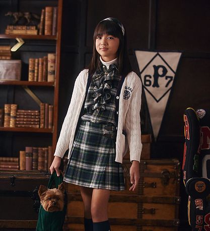 Polo Ralph Lauren Skjorte - Creme/Grønternet m. Flæse Polo Ralph Lauren Skjorte - Creme/Grønternet m. Flæse