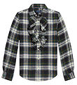 Polo Ralph Lauren Skjorte - Creme/Grønternet m. Flæse Polo Ralph Lauren Skjorte - Creme/Grønternet m. Flæse