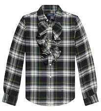 Polo Ralph Lauren Skjorte - Creme/Grønternet m. Flæse Polo Ralph Lauren Skjorte - Creme/Grønternet m. Flæse