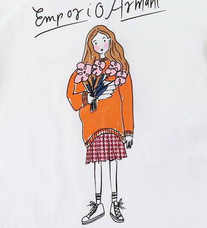 Emporio Armani T-shirt - Hvid m. Pige Emporio Armani T-shirt - Hvid m. Pige