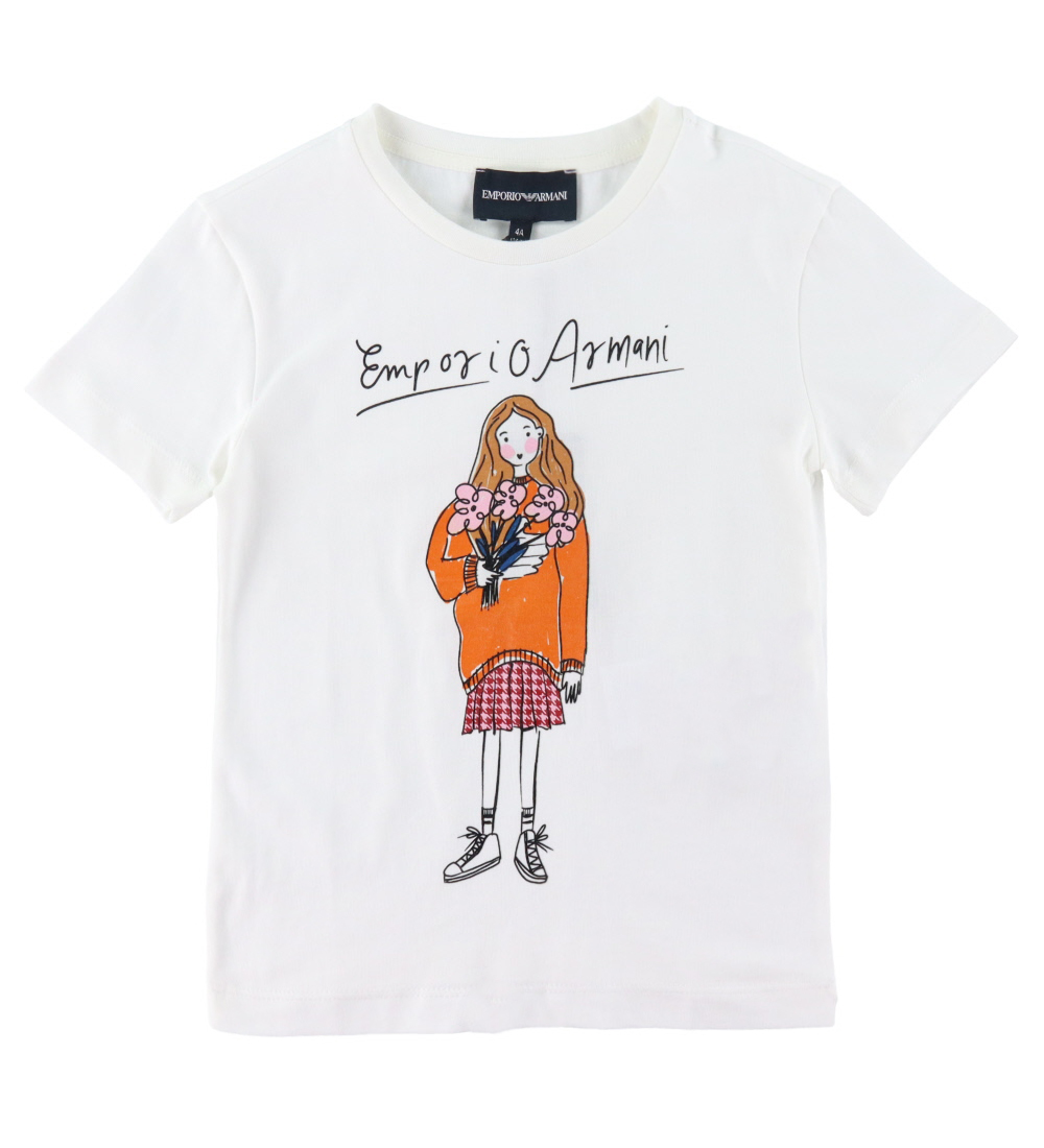 Emporio Armani T-Shirt - Weiß m. Mädchen - Emporio Armani - 6 Jahre (116) - T-Shirts