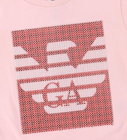 Emporio Armani Bluse - Rosa/Rød m. Pailletter Emporio Armani Bluse - Rosa/Rød m. Pailletter