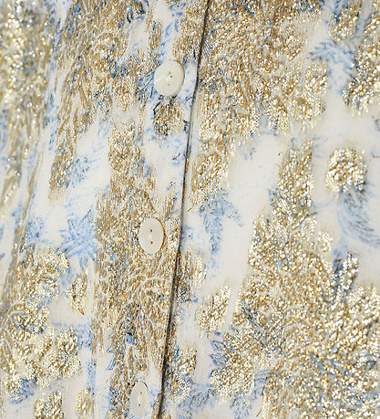 Sofie Schnoor Girls Skjortebluse - Hvid/Lyseblå m. Guld
