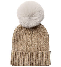 Petit by Sofie Schnoor Beanie - Rib - Knitted - Camel w. Glitter Petit by Sofie Schnoor Beanie - Rib - Knitted - Camel w. Glitter