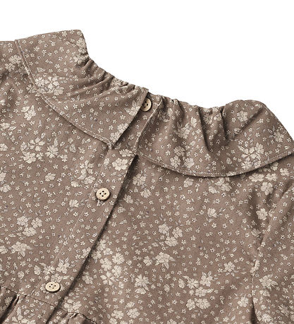 Wheat Kjole - Violetta - Cocoa Brown Flowers Wheat Kjole - Violetta - Cocoa Brown Flowers