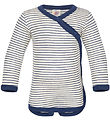 Engel Slå-Om Body l/æ - Uld/Silke - Natural/Navy Blue Engel Slå-Om Body l/æ - Uld/Silke - Natural/Navy Blue