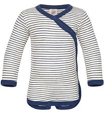 Engel Slå-Om Body l/æ - Uld/Silke - Natural/Navy Blue Engel Slå-Om Body l/æ - Uld/Silke - Natural/Navy Blue