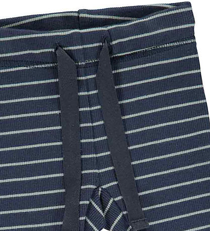 Müsli Bukser - Stripe Rib - Night Blue/Spa Green