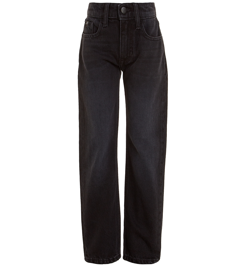 Calvin Klein Jeans - Regular Straight - Gewassen Black - Calvin Klein - 10 jaar (140) - Jeans