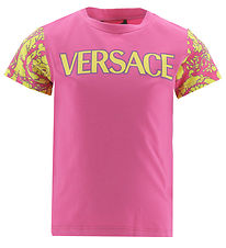 Versace T-shirt - Fuchia m. Gul Versace T-shirt - Fuchia m. Gul