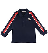 Moncler Polobluse - Navy m. Rød Moncler Polobluse - Navy m. Rød