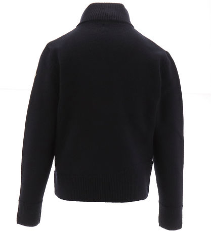 Moncler Cardigan - Uld/Dun - Navy m. Hvid