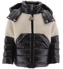 Moncler Dunjakke m. Teddyfleece - Patrick - Off White/Sort Moncler Dunjakke m. Teddyfleece - Patrick - Off White/Sort