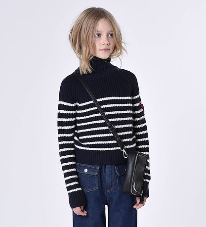 Zadig & Voltaire Bluse - Cropped - Uld - Navy/Hvid Zadig & Voltaire Bluse - Cropped - Uld - Navy/Hvid