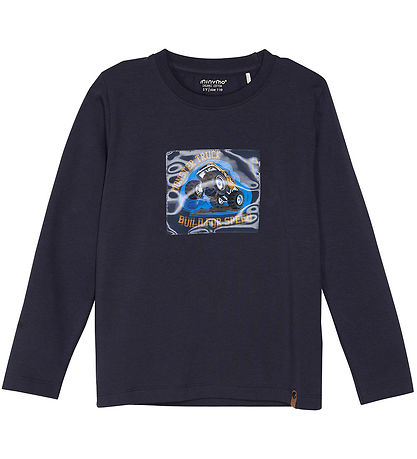 Minymo Bluse - Parisian Night m. Billede Minymo Bluse - Parisian Night m. Billede