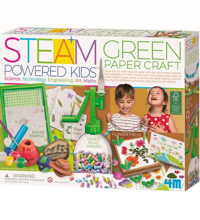 4M Genbrugspapir Sæt - STEAM Powered Kids - Green Paper Craft
