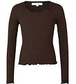 Rosemunde Bluse - Silke/Bomuld - Rib - Black Brown Rosemunde Bluse - Silke/Bomuld - Rib - Black Brown