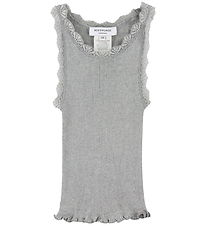 Rosemunde Top - Silke/Bomuld - Rib - Light Grey Melange m. Blond Rosemunde Top - Silke/Bomuld - Rib - Light Grey Melange m. Blond