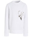 Calvin Klein Sweatshirt - Hyper Real Monogram - Bright White m.  Calvin Klein Sweatshirt - Hyper Real Monogram - Bright White m.
