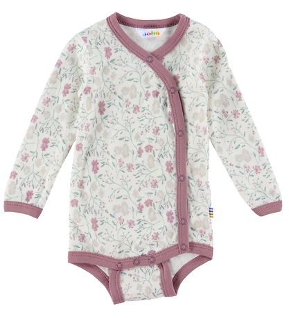 Joha Wrap Bodysuit l/s - Wool/Bamboo - Off White/Rose Joha Wrap Bodysuit l/s - Wool/Bamboo - Off White/Rose