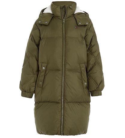 Tommy Hilfiger Dunfrakke - Drab Olive Green Tommy Hilfiger Dunfrakke - Drab Olive Green