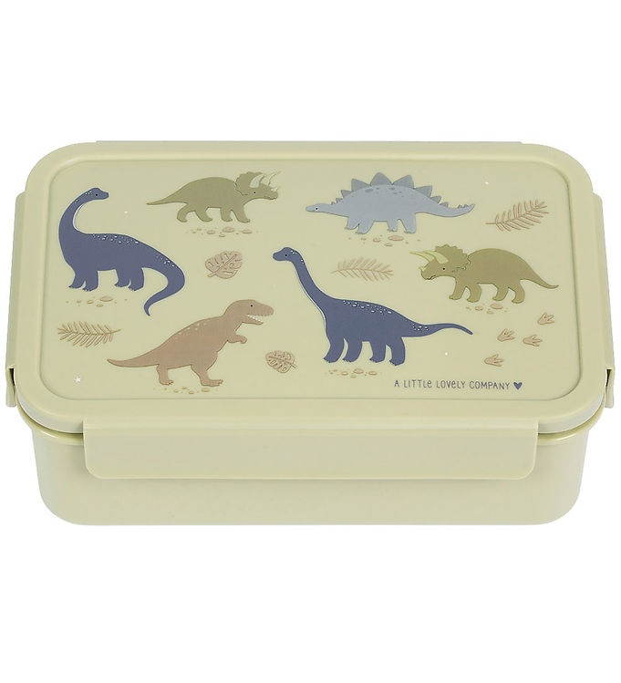 A Little Lovely Company - Bento Madkasse - Dinosaurs - 22 X 7.5 X 14.5 Cm