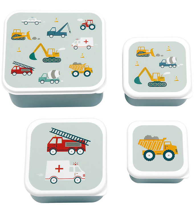 A Little Lovely Company - Lunch & Snack Box Sæt - Vehicles