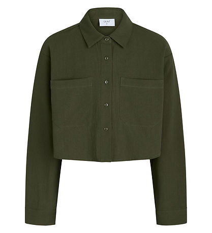 Grunt Skjorte - Cropped - Laros - Armygrøn Grunt Skjorte - Cropped - Laros - Armygrøn