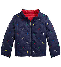 Polo Ralph Lauren Dynejakke - Vendbar - Rød/Navy m. Logoer Polo Ralph Lauren Dynejakke - Vendbar - Rød/Navy m. Logoer