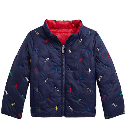 Polo Ralph Lauren Dynejakke - Vendbar - Rød/Navy m. Logoer Polo Ralph Lauren Dynejakke - Vendbar - Rød/Navy m. Logoer