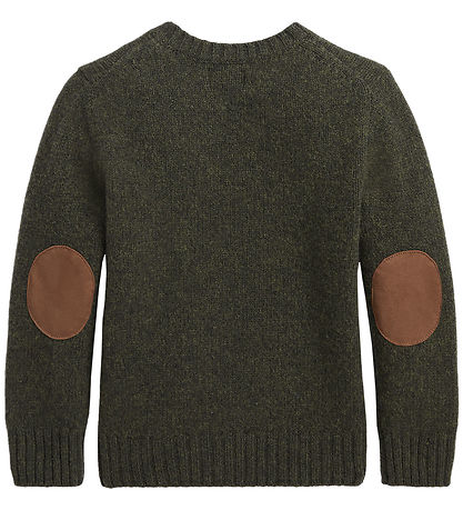 Polo Ralph Lauren Bluse - Uld - Mørkegrøn m. Lapper