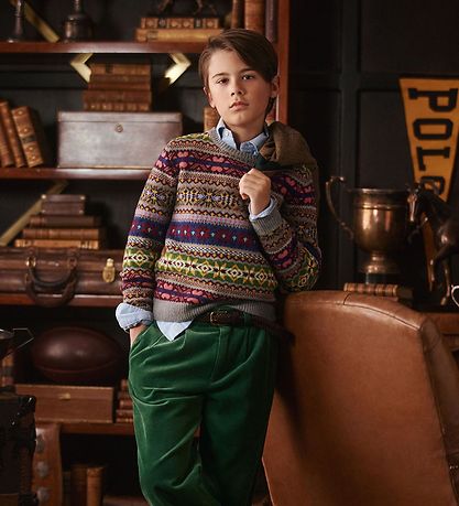 Polo Ralph Lauren Bluse - Uld - Multifarvet m. Mønster Polo Ralph Lauren Bluse - Uld - Multifarvet m. Mønster