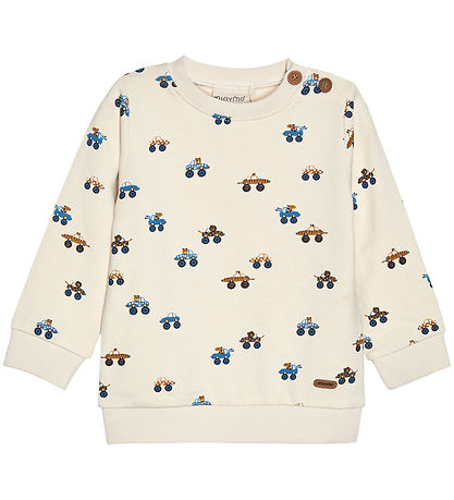 Minymo Sweatshirt - Sandshell m. Biler Minymo Sweatshirt - Sandshell m. Biler