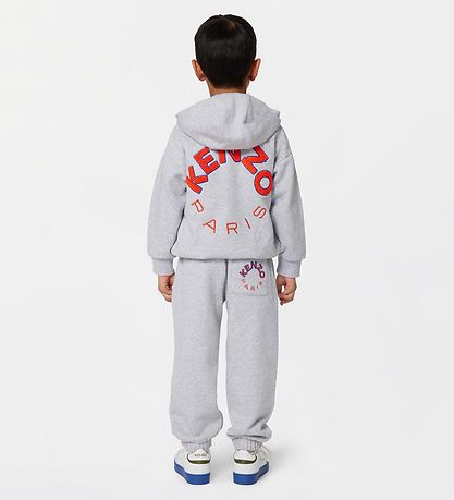 Kenzo Cardigan - Gråmeleret m. Orange