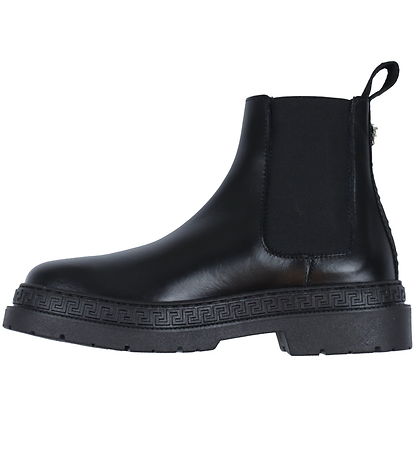 Versace Støvler - Chelsea Calf - Black/Palladium Versace Støvler - Chelsea Calf - Black/Palladium