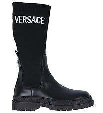 Versace Støvler - Boot Calf - Black/White/Palladium Versace Støvler - Boot Calf - Black/White/Palladium