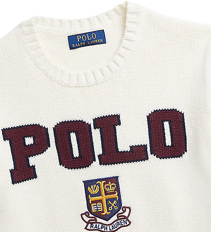 Polo Ralph Lauren Bluse - Strik - Creme m. Polo Polo Ralph Lauren Bluse - Strik - Creme m. Polo