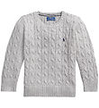 Polo Ralph Lauren Bluse - Strik - Gråmeleret Polo Ralph Lauren Bluse - Strik - Gråmeleret