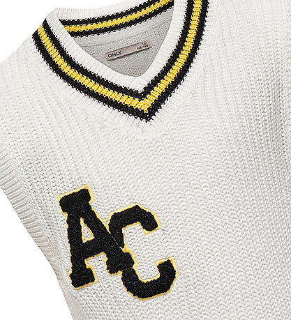 Kids Only Vest - Strik - KogFia College - Cloud Dancer/Black Kids Only Vest - Strik - KogFia College - Cloud Dancer/Black