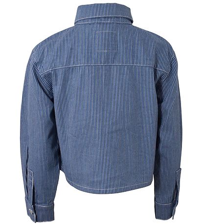Hound Jakke - Cropped - Stribet - Off White/Light Blue