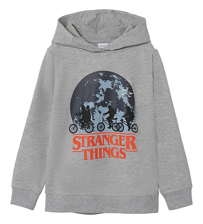 Name It Hættetrøje - NkmArt - Stranger Things - Grey Melange