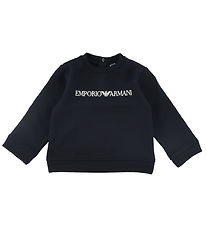 Emporio Armani Sweatshirt - Sort m. Hvid Emporio Armani Sweatshirt - Sort m. Hvid