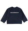 Emporio Armani Sweatshirt - Navy m. Hvid Emporio Armani Sweatshirt - Navy m. Hvid