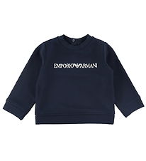 Emporio Armani Sweatshirt - Navy m. Hvid Emporio Armani Sweatshirt - Navy m. Hvid