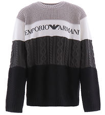 Emporio Armani Bluse - Akryl/Uld - Stripes Beige Emporio Armani Bluse - Akryl/Uld - Stripes Beige